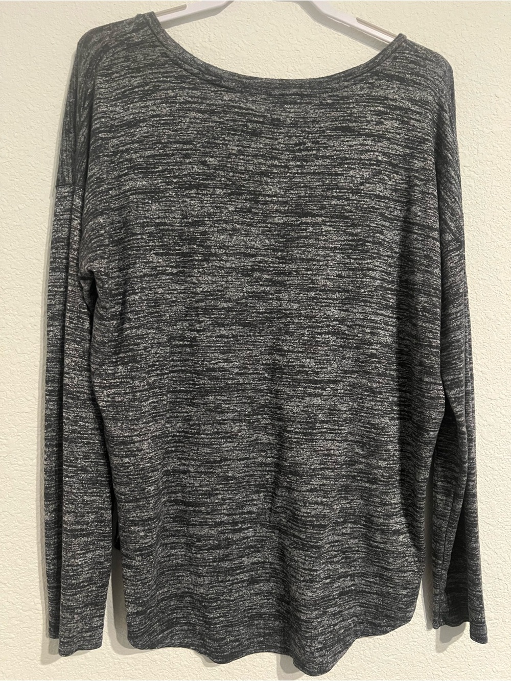 Banana Republic Women's Marled Gray Long Sleeve Tee
